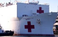 Navy Hospital Ships Arrive in New York and Los Angeles